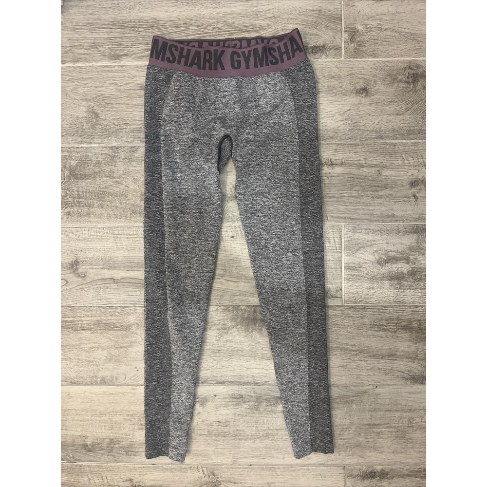 Gymshark Flex Leggings Women's Size‎ Small Purple Gray Logo Active Gym Training